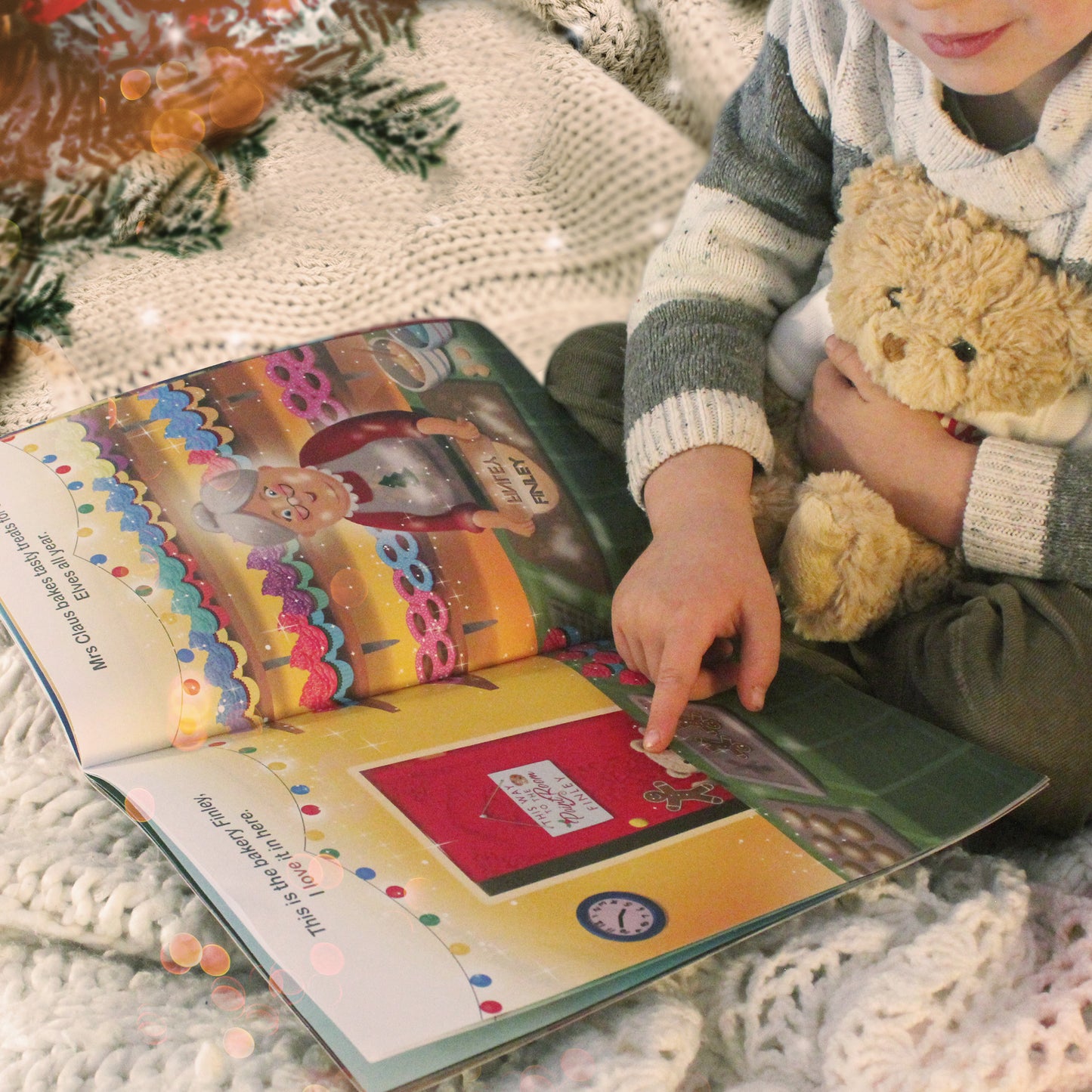 Personalised Magical Christmas Adventure Story Book & Teddy Bear Gift Set