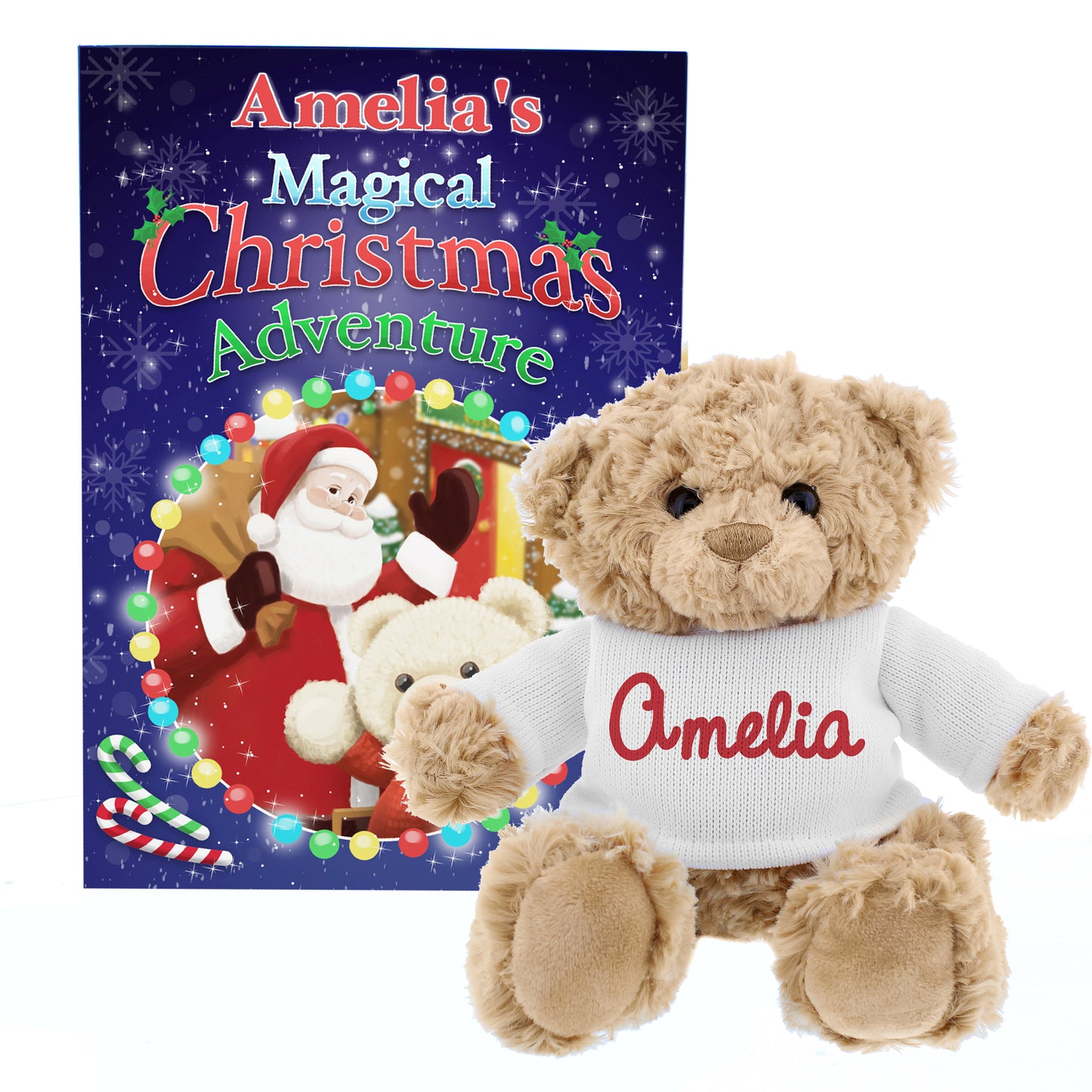 Personalised Magical Christmas Adventure Story Book & Teddy Bear Gift Set