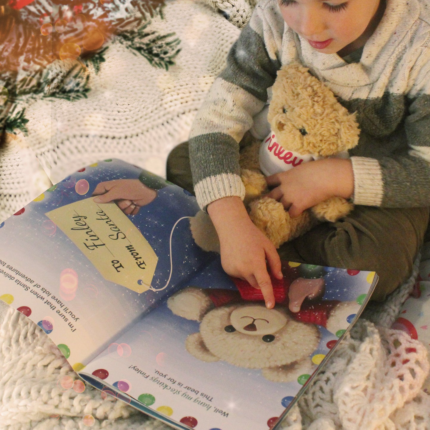 Personalised Magical Christmas Adventure Story Book & Teddy Bear Gift Set