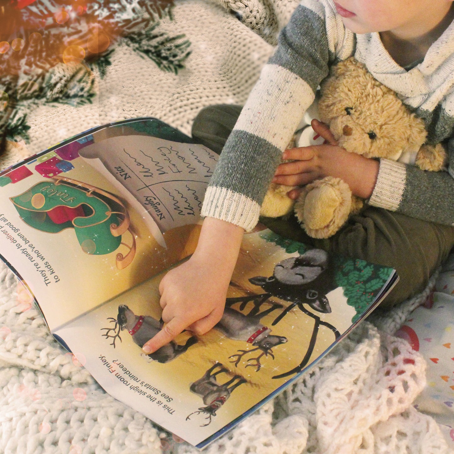 Personalised Magical Christmas Adventure Story Book & Teddy Bear Gift Set