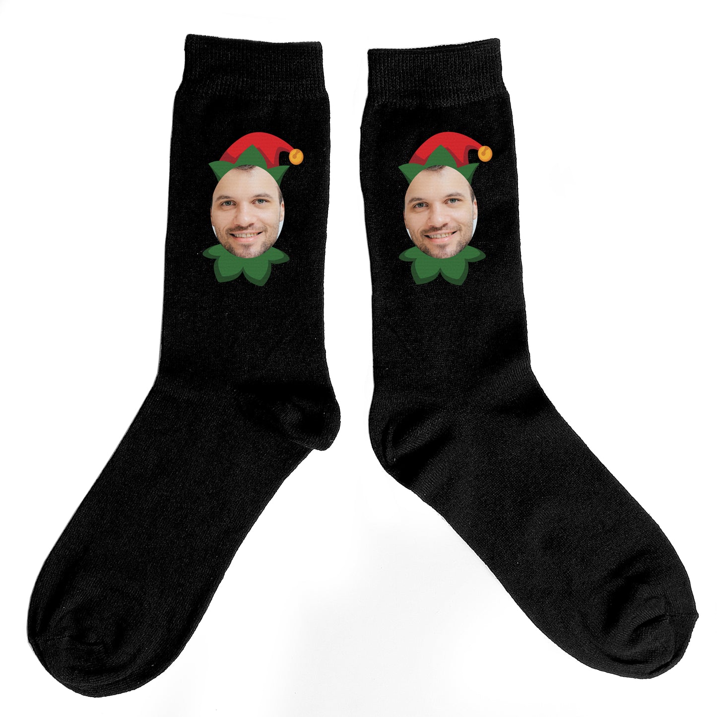 Personalised Photo Elf Christmas Socks - Funny Christmas Gift