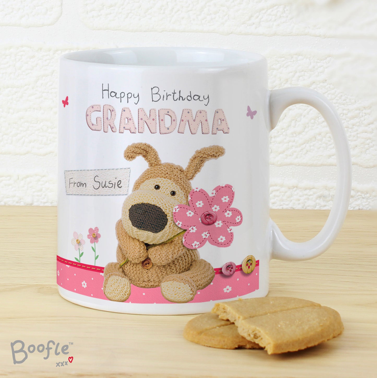 Personalised Boofle Flowers Mug