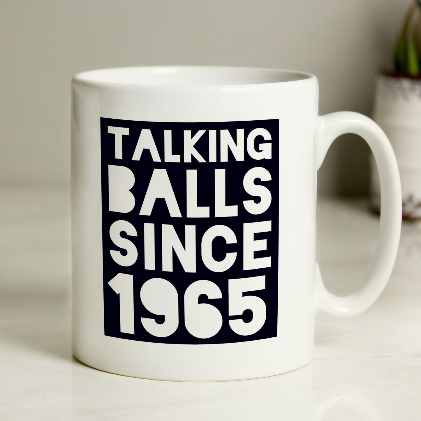 Personalised 'Talking Balls Since' Football Mug