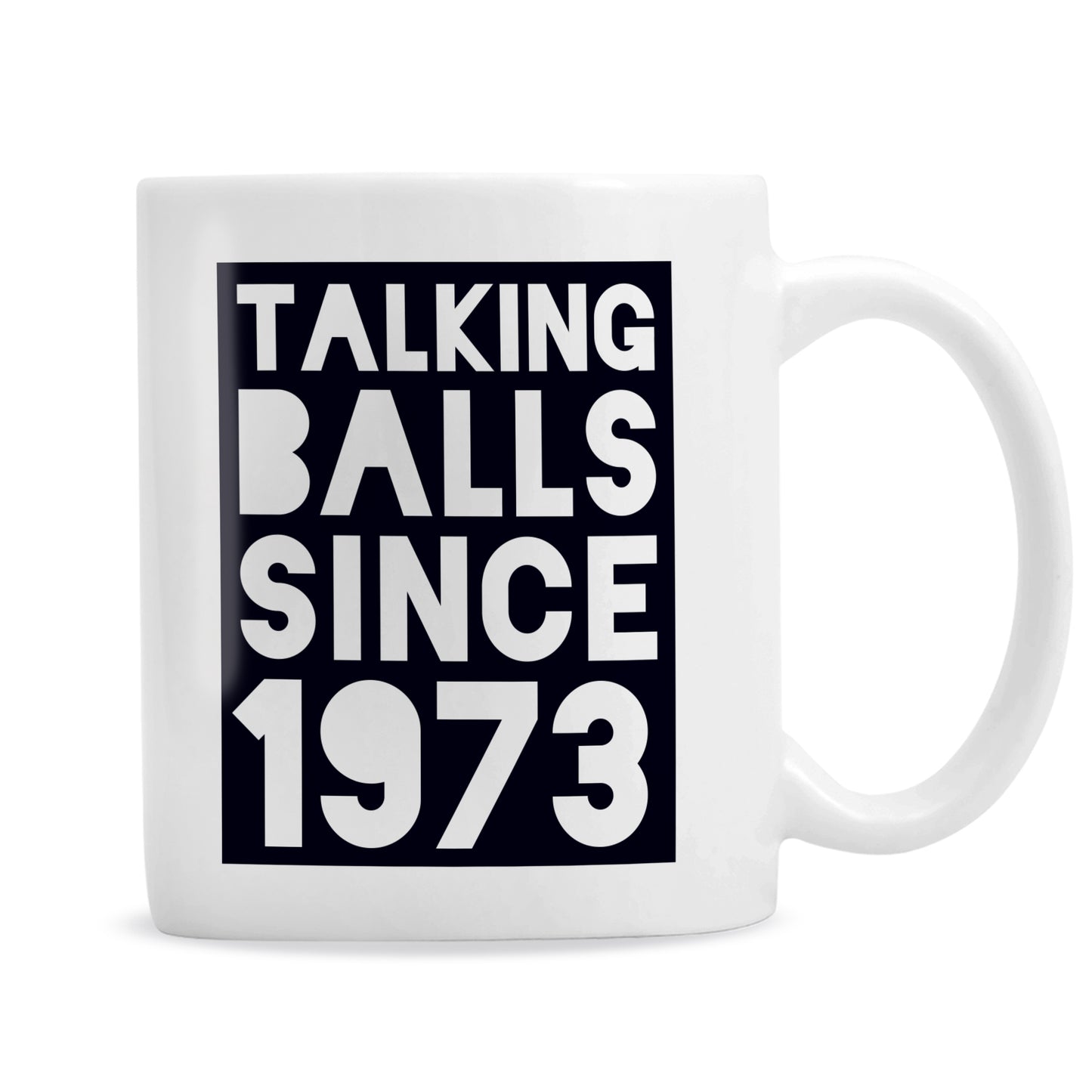 Personalised 'Talking Balls Since' Football Mug