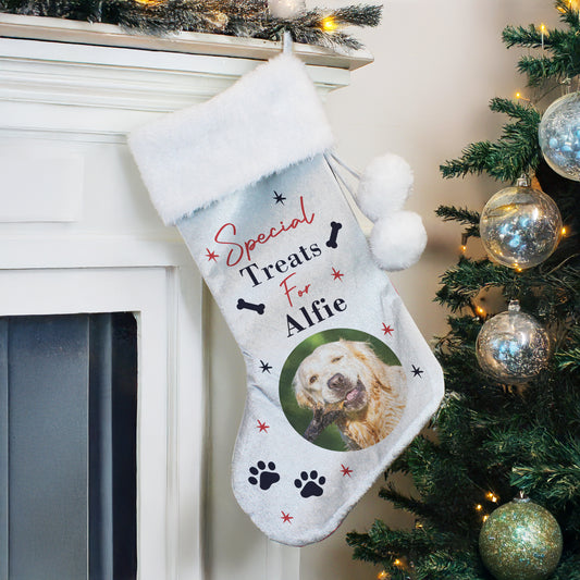 Personalised Dog Christmas Stocking With Photo