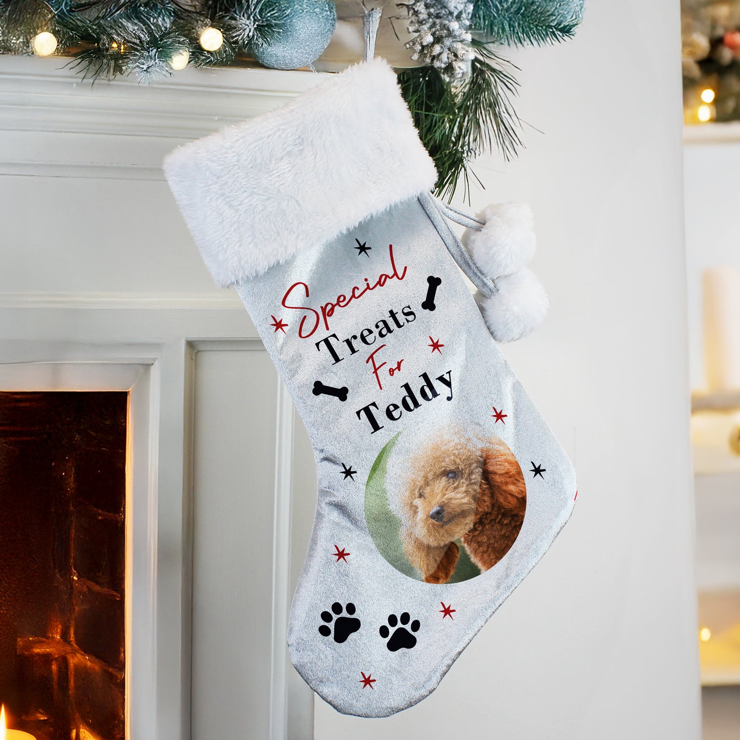Personalised Dog Christmas Stocking With Photo