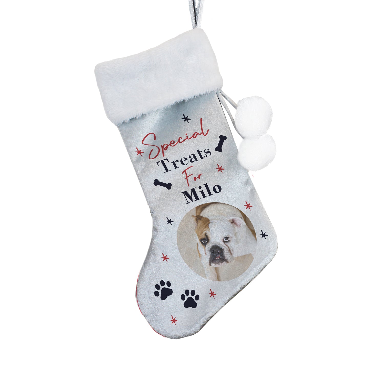 Personalised Dog Christmas Stocking With Photo