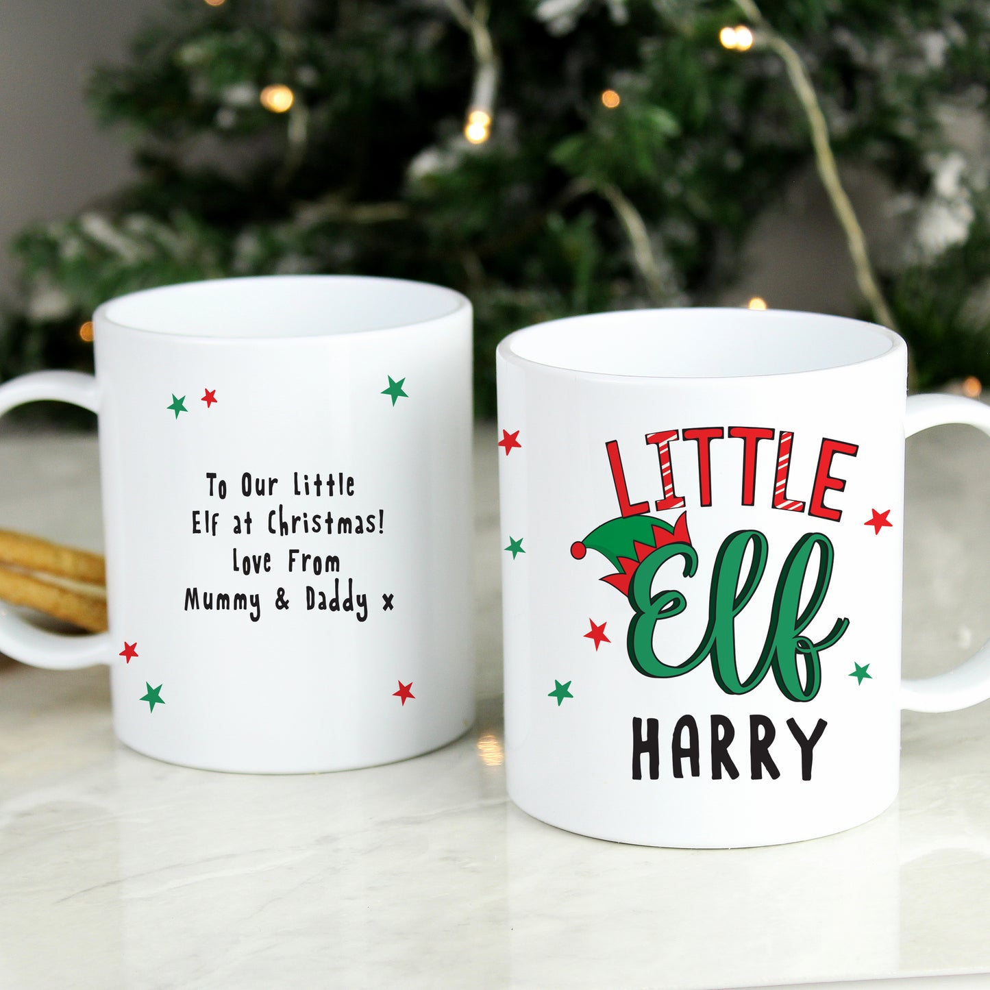 Personalised Matching Family Elf Mugs
