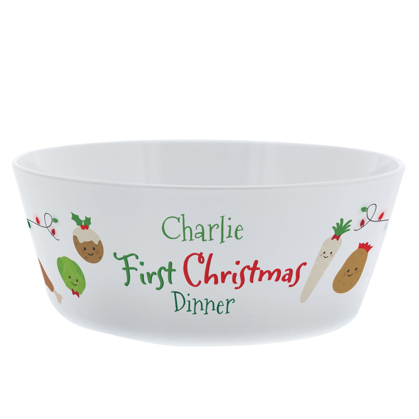 Personalised 1st Christmas Dinner Plastic Baby Bowl
