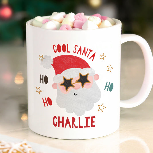 Personalised Cool Santa Plastic Christmas Mug