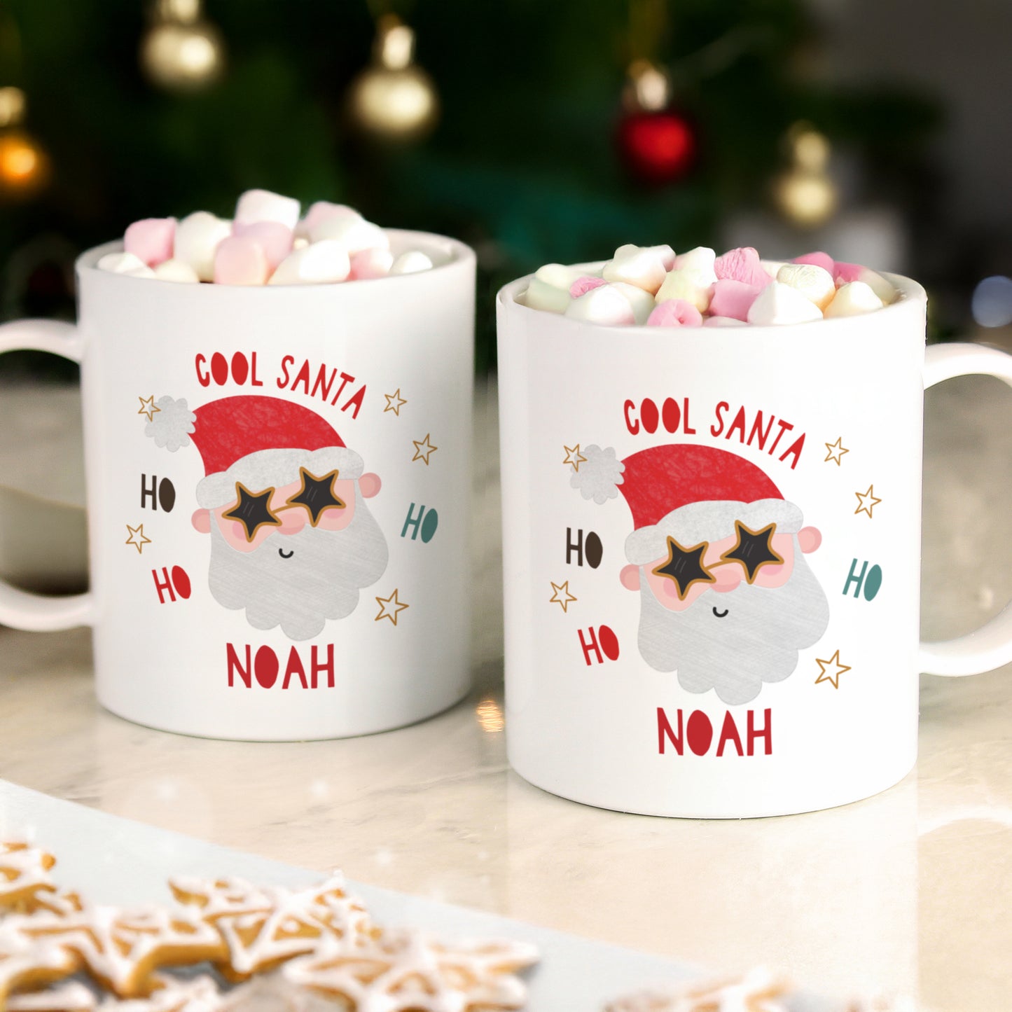 Personalised Cool Santa Plastic Christmas Mug