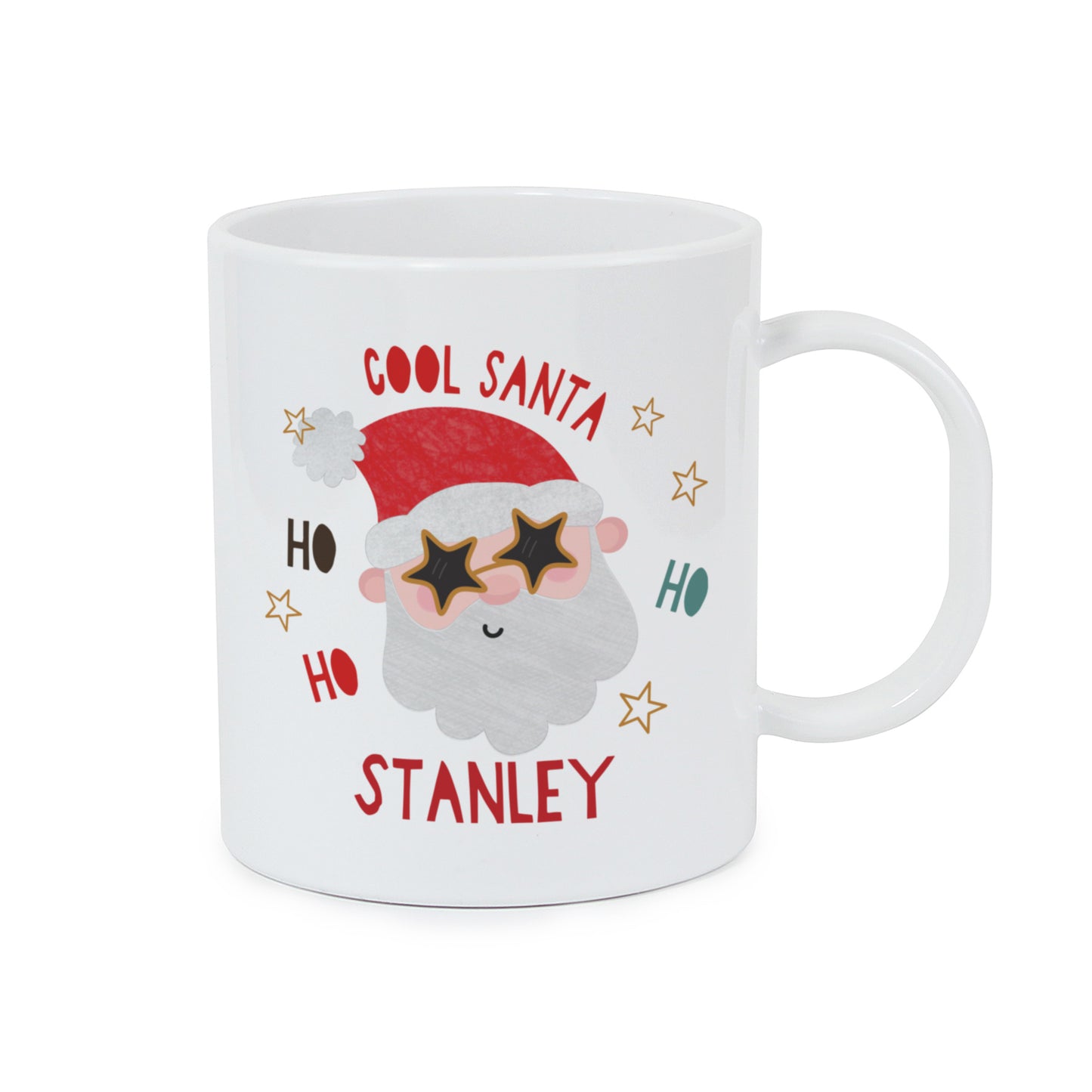 Personalised Cool Santa Plastic Christmas Mug