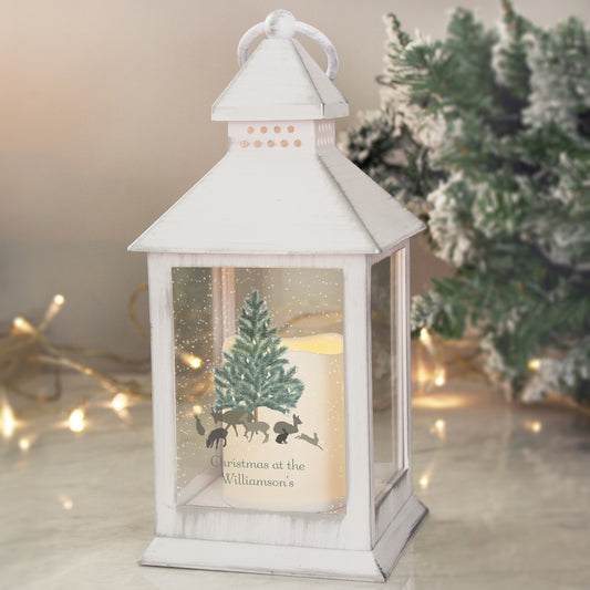 Personalised A Winter's Night White Lantern – Light Up Christmas Ornament