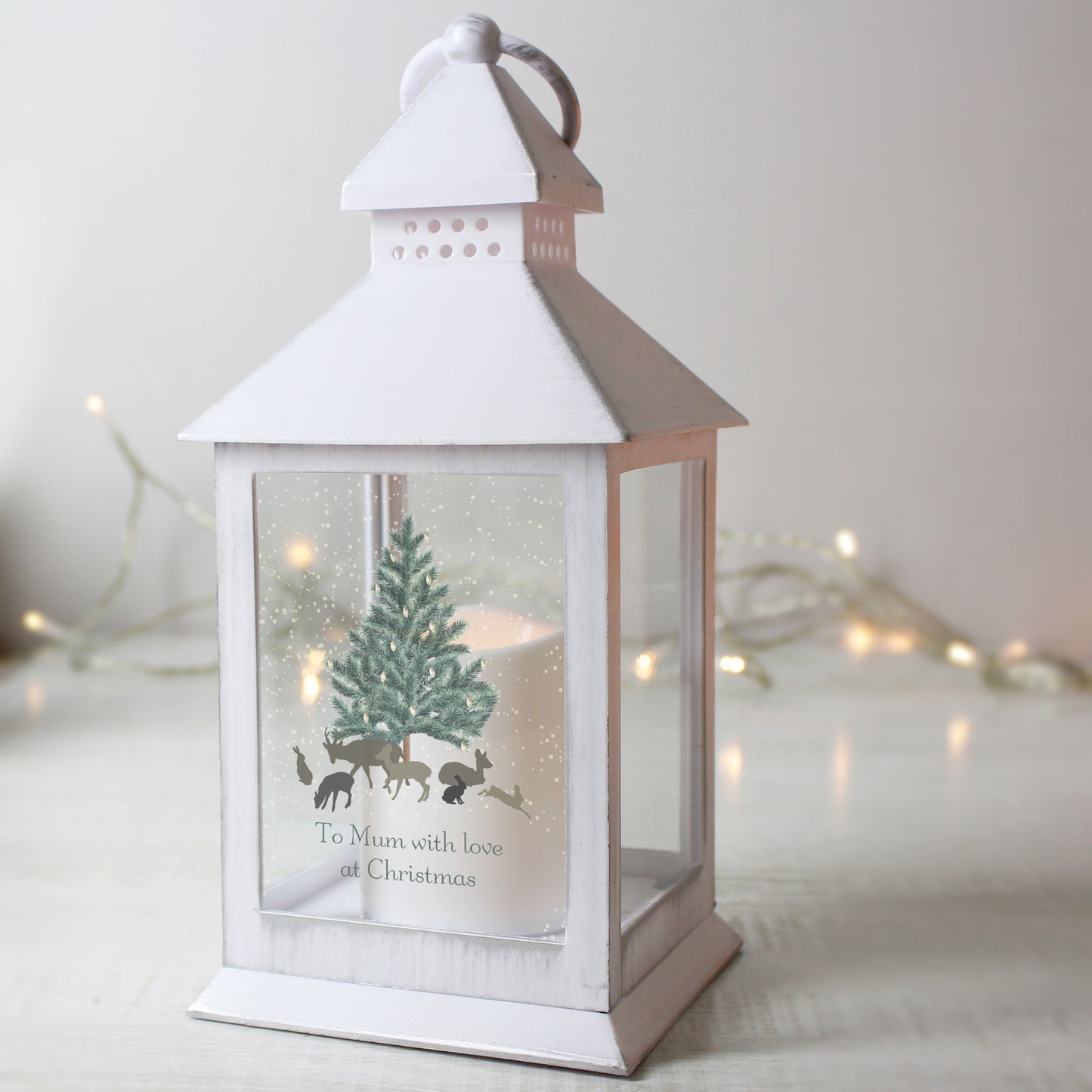 Personalised A Winter's Night White Lantern – Light Up Christmas Ornament