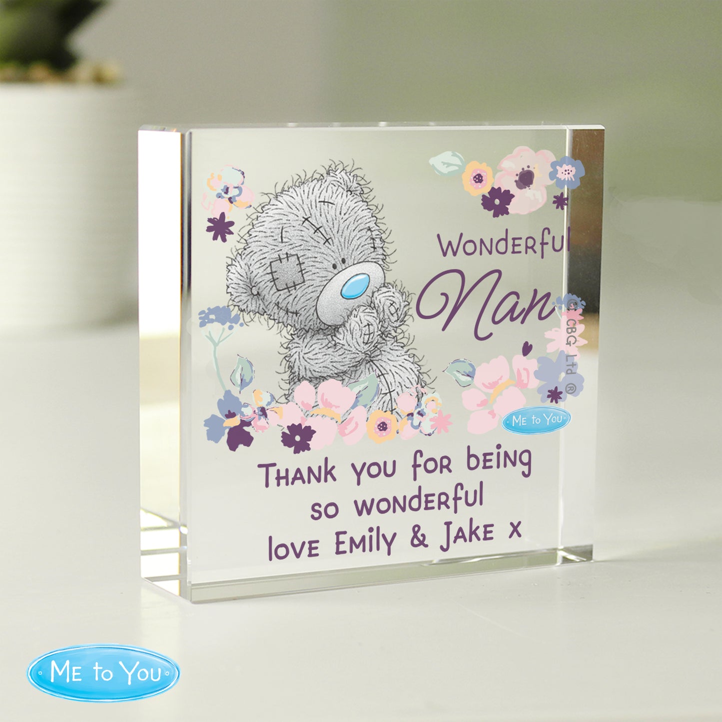 Personalised Me to You Wonderful Nan Crystal Block