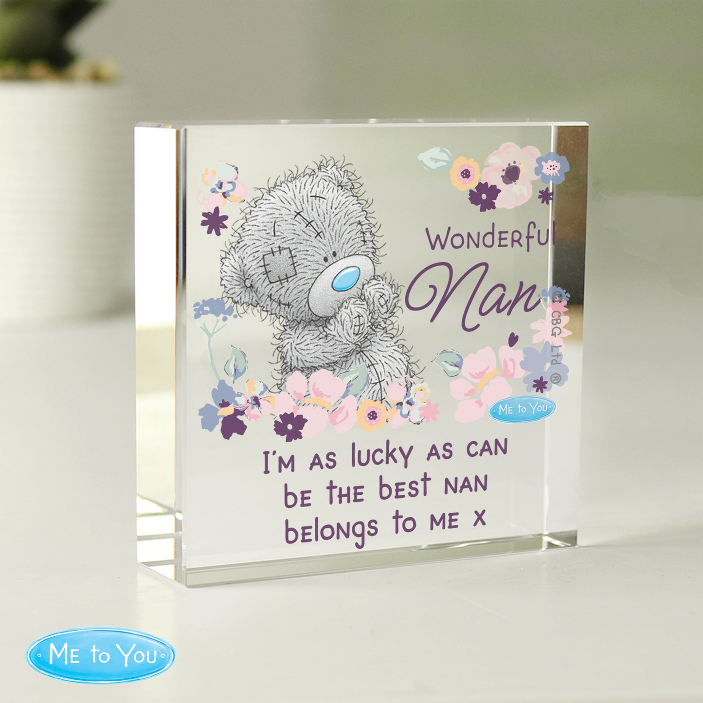 Personalised Me to You Wonderful Nan Crystal Block