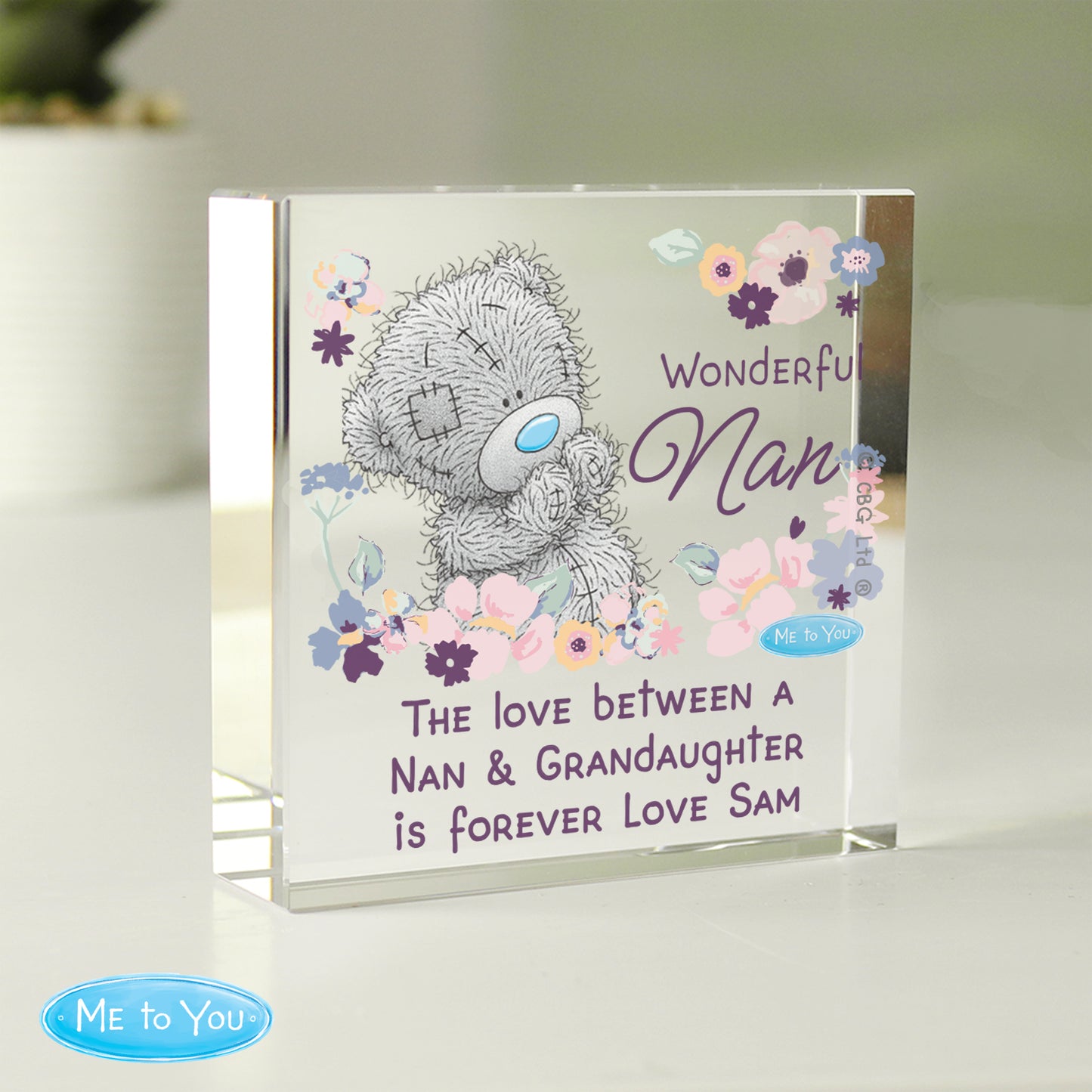 Personalised Me to You Wonderful Nan Crystal Block