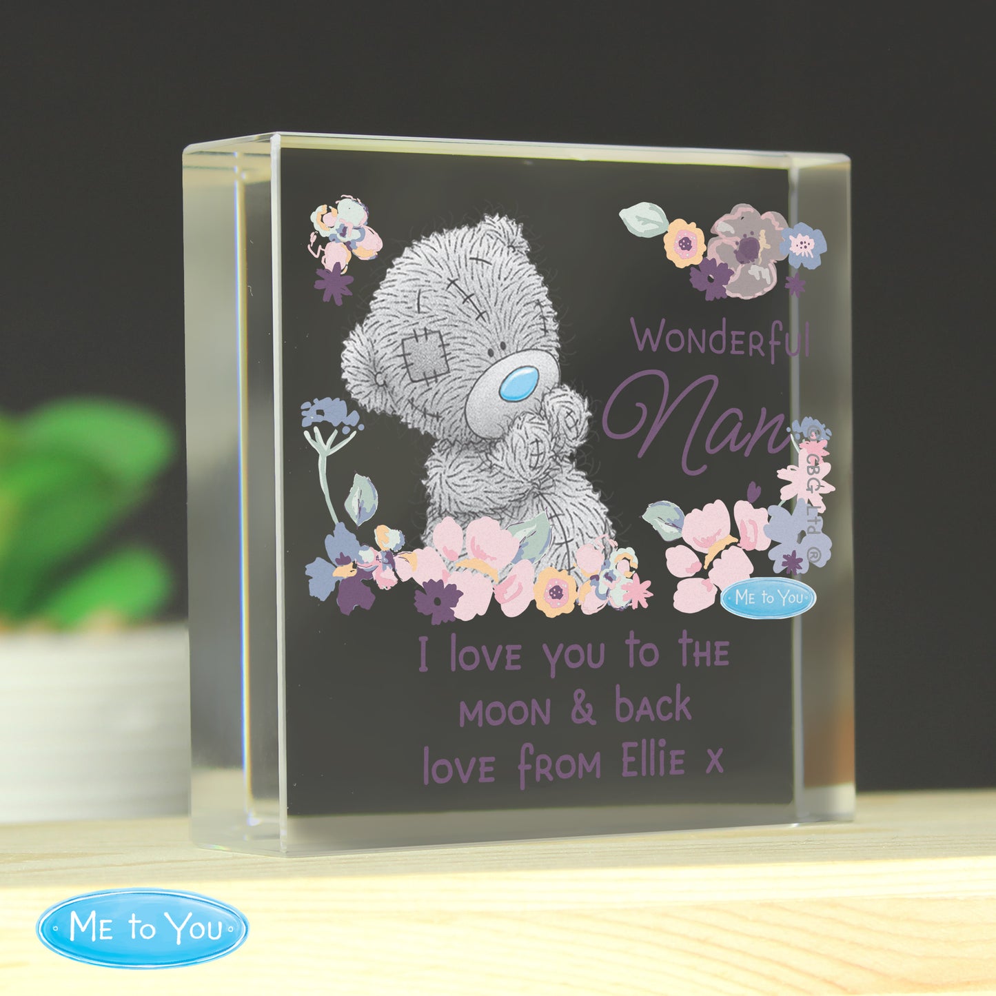 Personalised Me to You Wonderful Nan Crystal Block