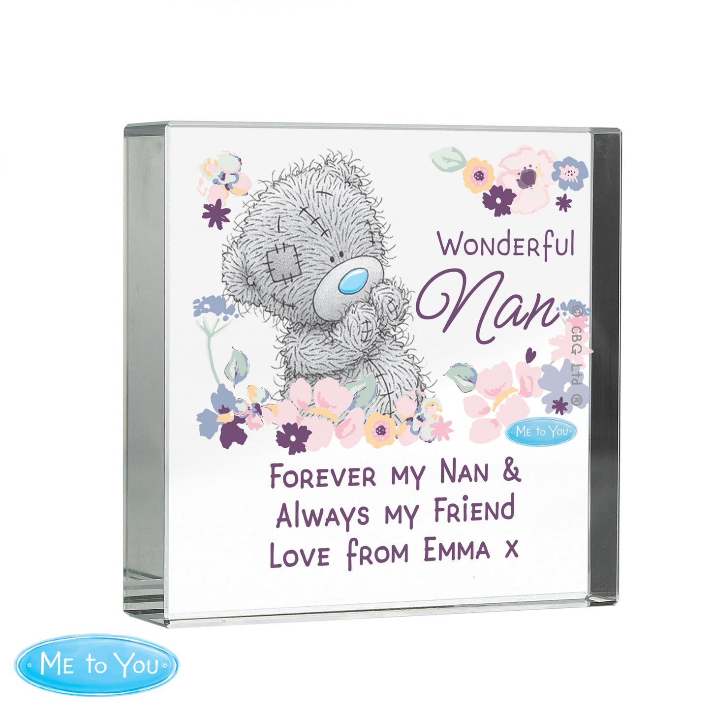 Personalised Me to You Wonderful Nan Crystal Block