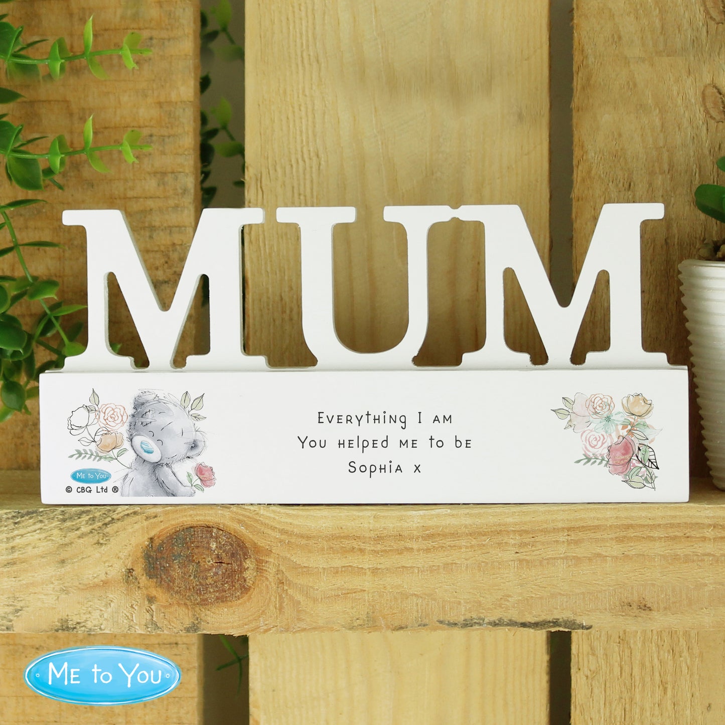 Personalised Me To You Wooden Mum Ornament