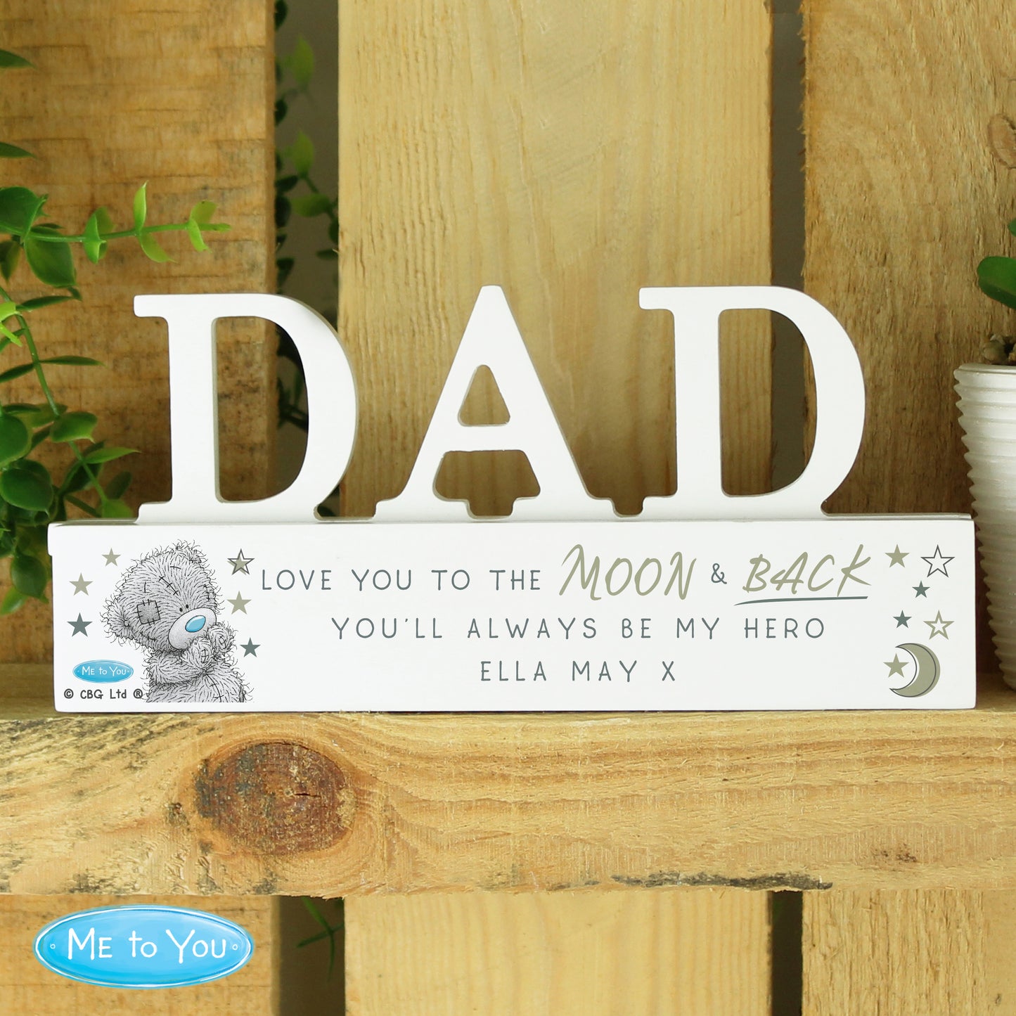 Personalised Me To You 'Love You To The Moon And Back' Wooden Father's Day Ornament