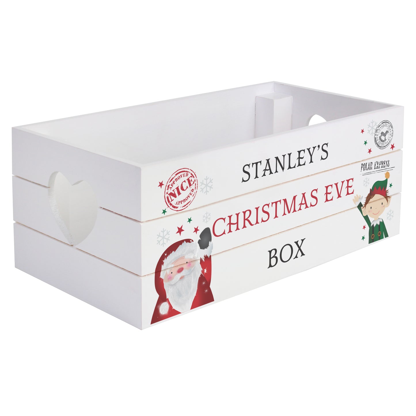 Personalised White Wooden Christmas Eve Box