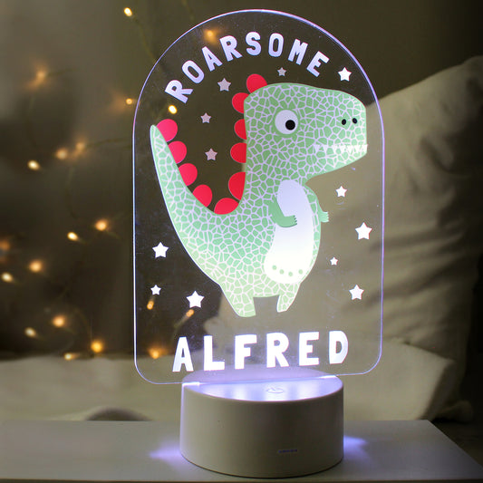 Personalised ‘Roarsome’ Dinosaur LED Colour Changing Night Light