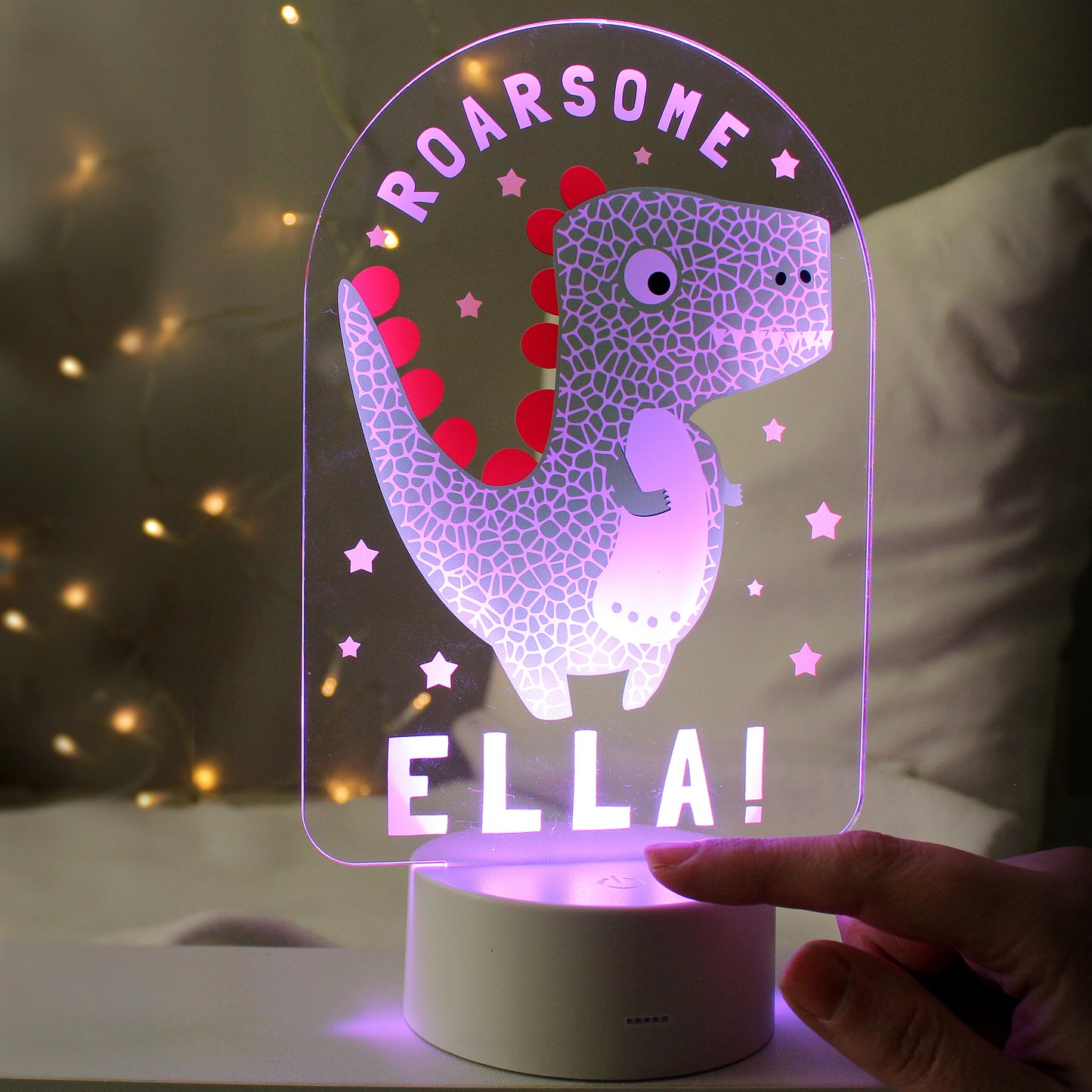 Personalised ‘Roarsome’ Dinosaur LED Colour Changing Night Light