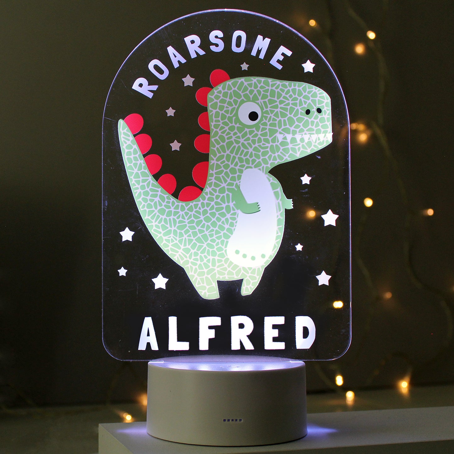 Personalised ‘Roarsome’ Dinosaur LED Colour Changing Night Light