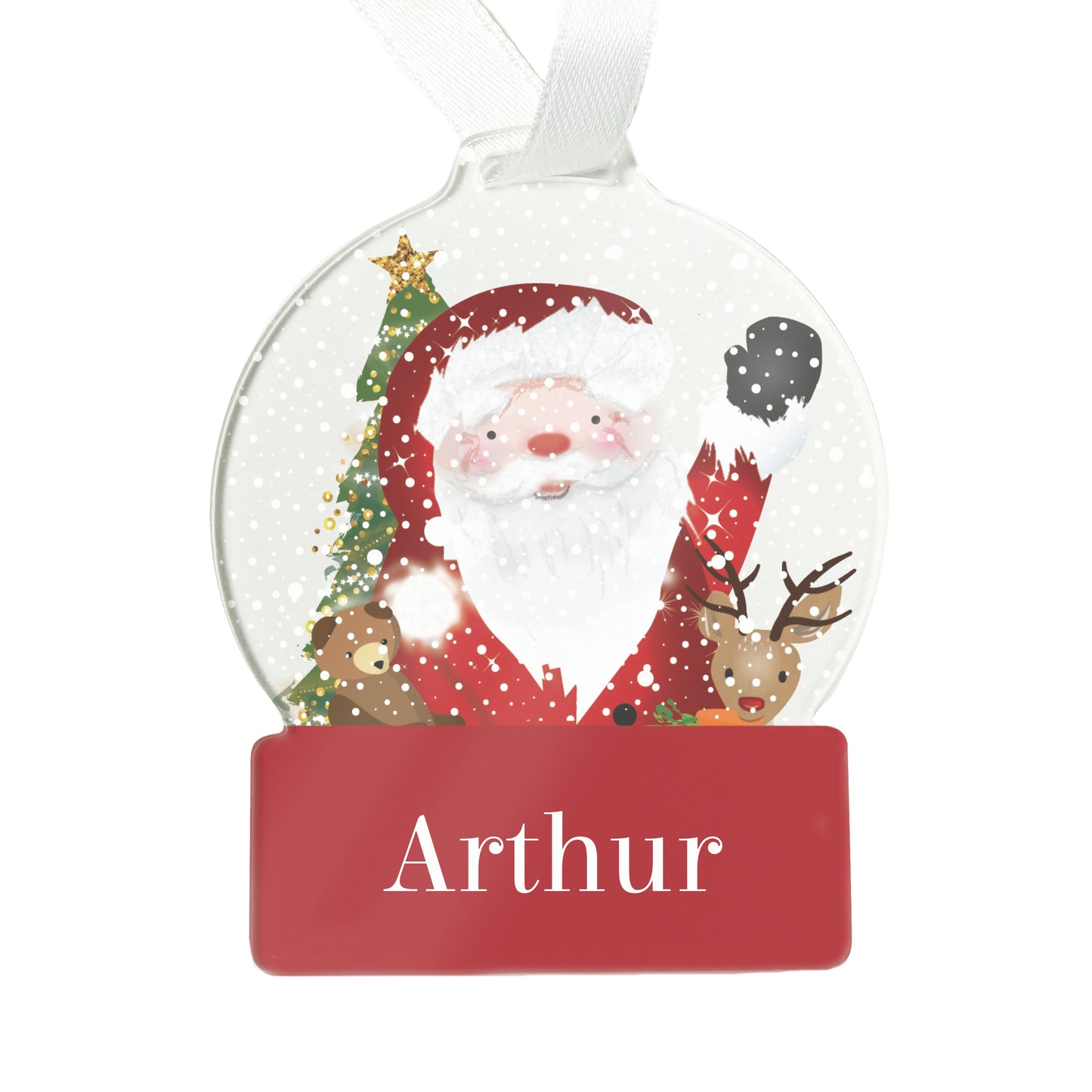 Personalised Santa Acrylic Snowglobe - Gift Boxed