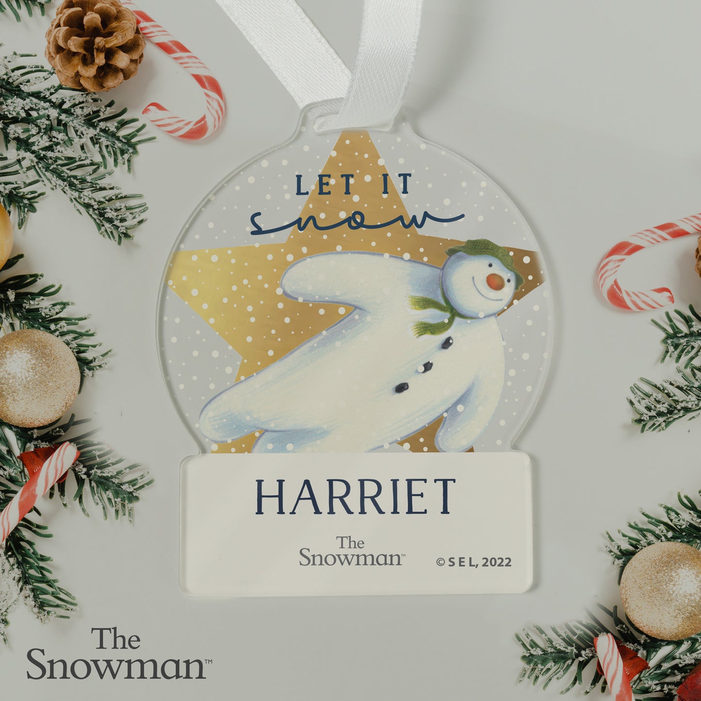 Personalised The Snowman Acrylic Christmas Tree Decoration