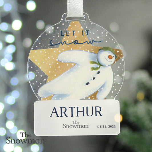 Personalised The Snowman Acrylic Christmas Tree Decoration