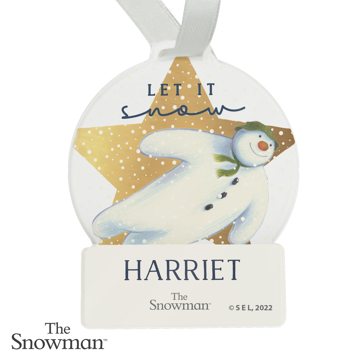 Personalised The Snowman Acrylic Christmas Tree Decoration