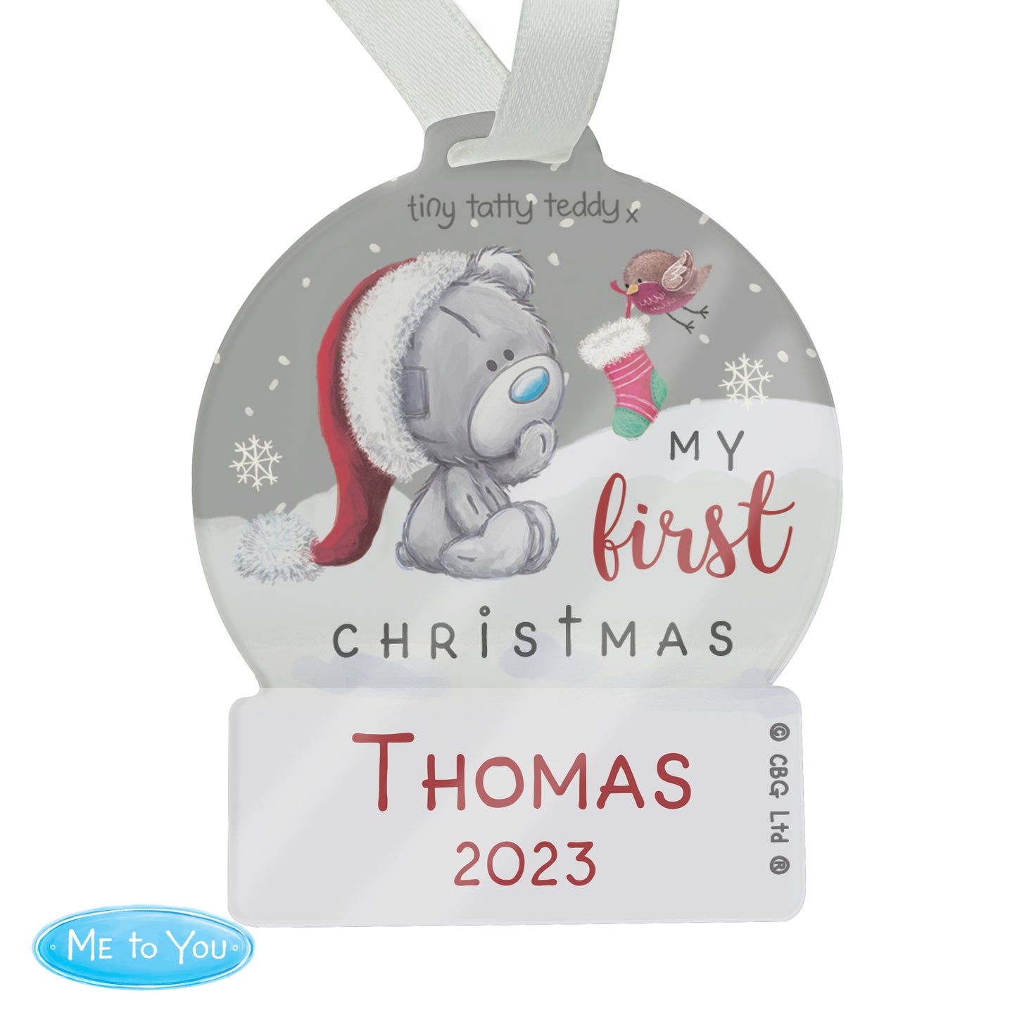Personalised Tiny Tatty Teddy First Christmas Tree Decoration