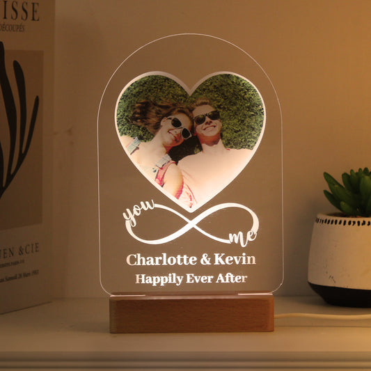 Personalised ‘You & Me’ Infinity Photo Heart LED Light