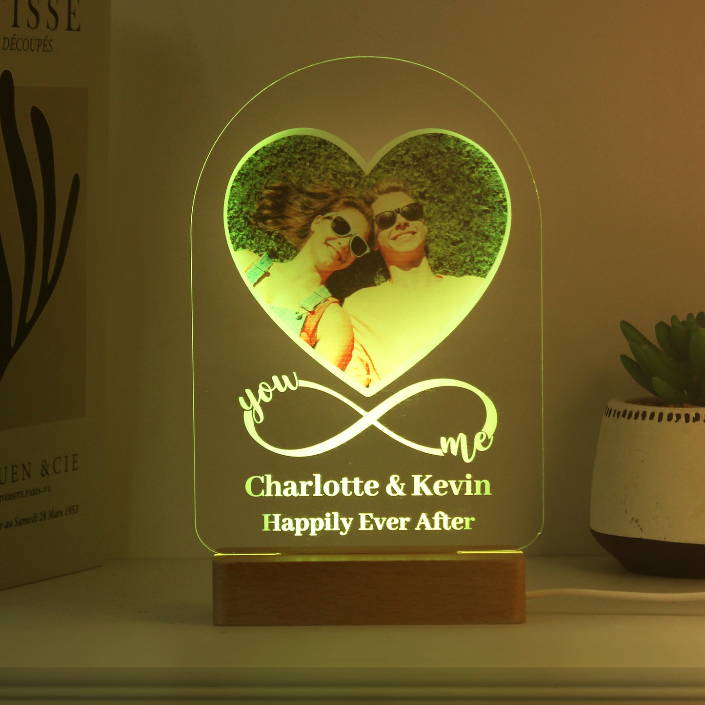 Personalised ‘You & Me’ Infinity Photo Heart LED Light