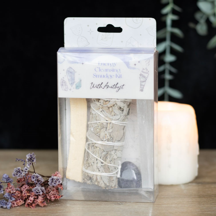Smudge Kit with Amethyst Crystal