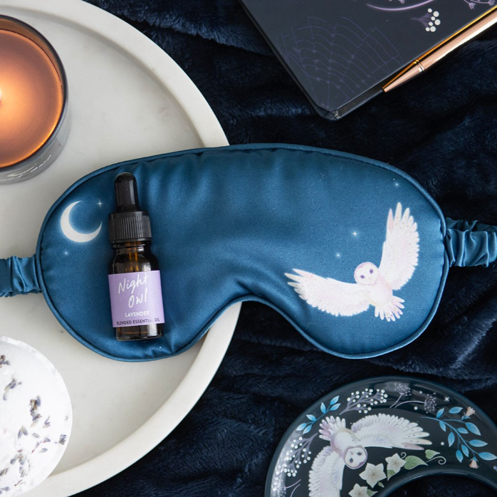 Night Owl Sleep Mask and Essential Oil Gift Set