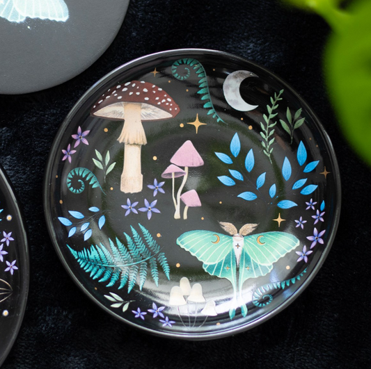 Round Dark Forest Print Trinket Dish