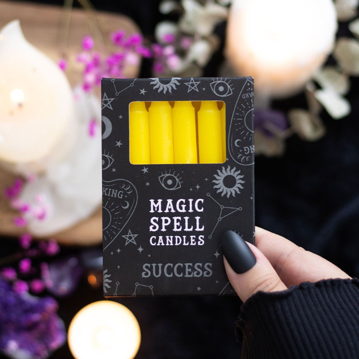 Yellow Success & Focus Spell Candles – Pack of 12