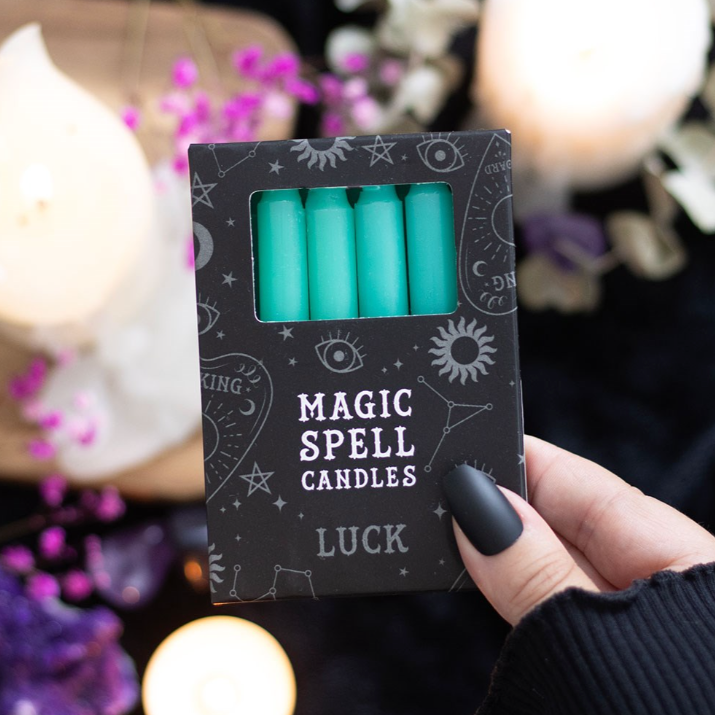 Green Luck & Prosperity Spell Candles – Pack of 12