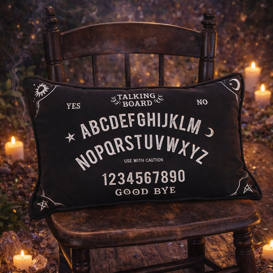 Small Rectangular Black and White Talking Board Cushion