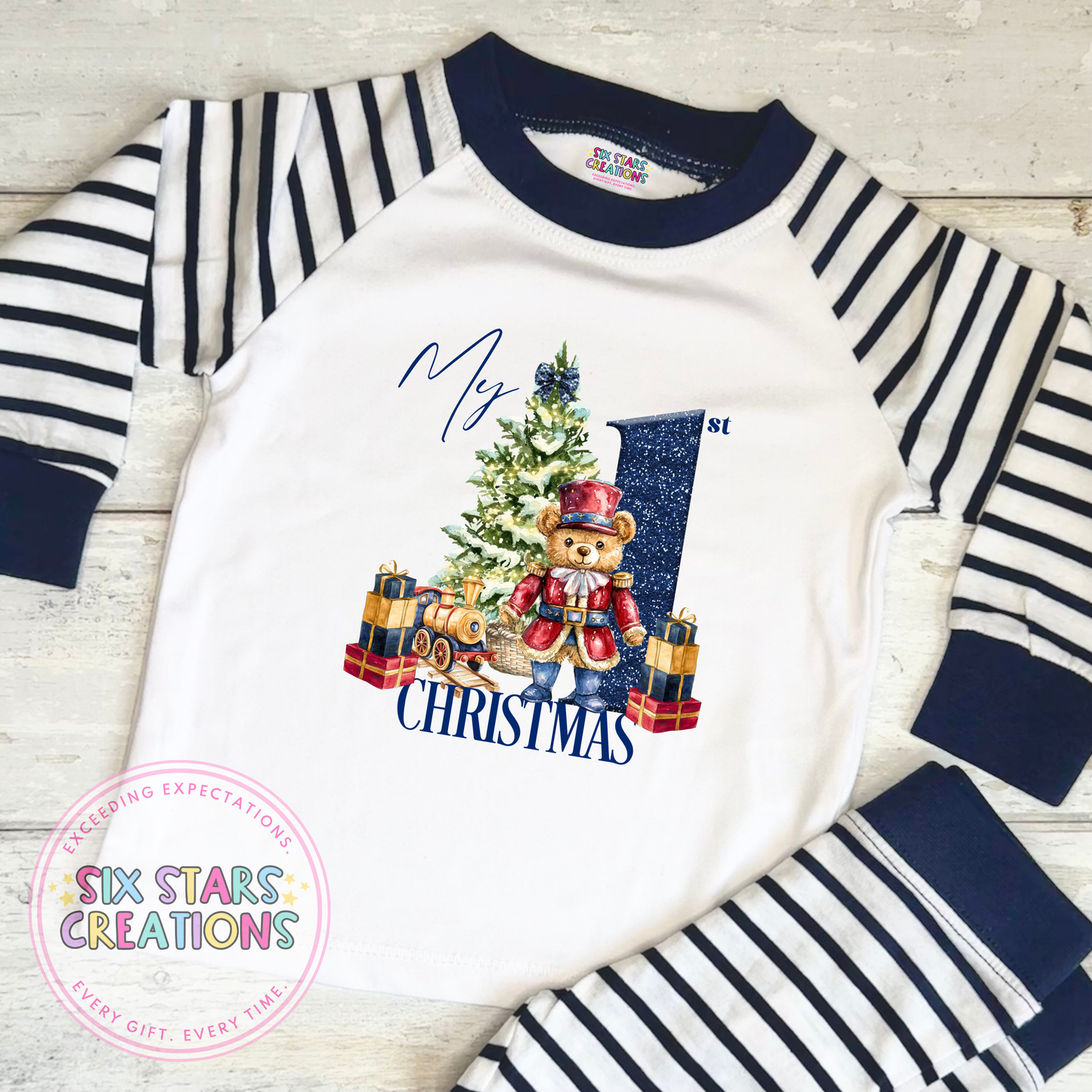 First Christmas Nutcracker Bear Navy Pyjamas