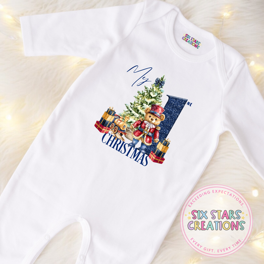 My First Christmas Nutcracker Bear Sleepsuit