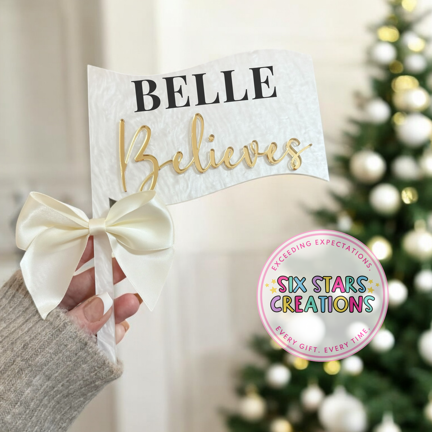 Personalised ‘Believes’ Christmas Flag