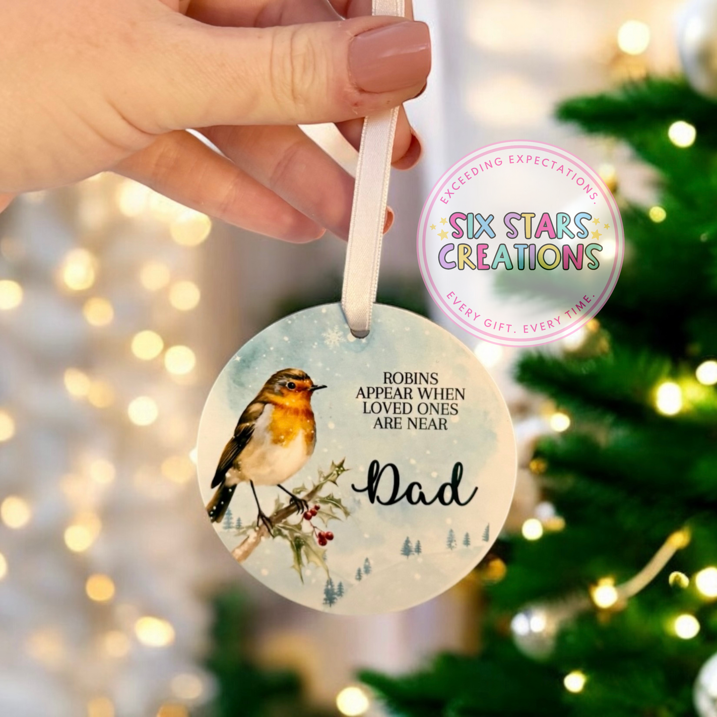 “Robins Appear When Loved Ones Are Near” Wooden Decoration