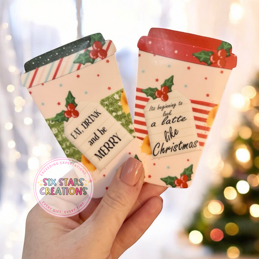 Christmas Coffee Cup Shaped Gift Card Holder – 2 Designs