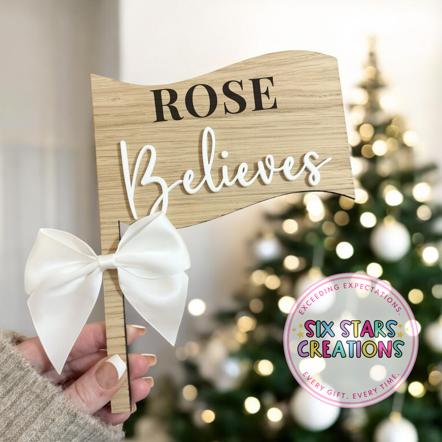 Personalised ‘Believes’ Christmas Flag