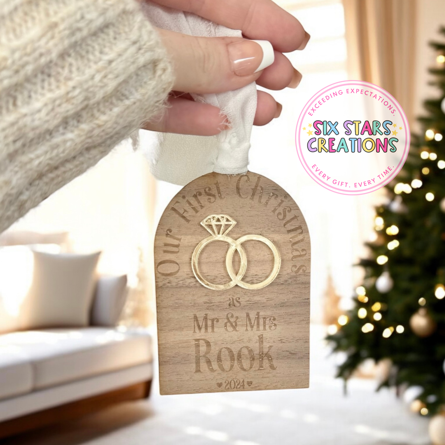 Personalised ‘First Christmas Married’ Tree Decoration