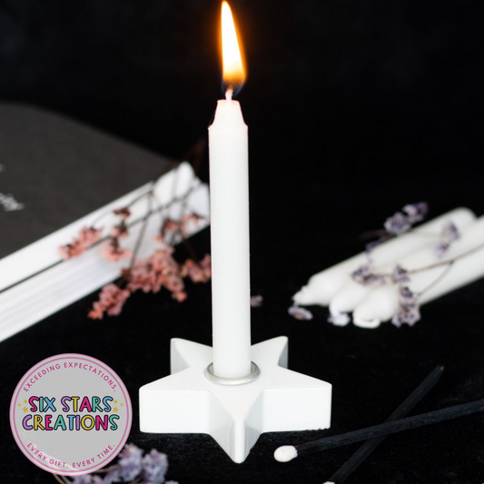 White Star Spell Candle Holder